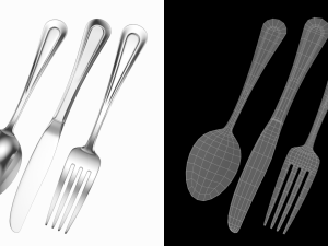 Table Dinner Knife Fork Spoon Classic Cutlery COLLECTION 3Dモデル