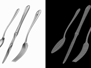 Table Dinner Knife Fork Spoon Classic Cutlery COLLECTION 3Dモデル