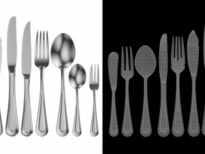 Classic Cutlery 12 Pieces COLLECTION 3D Model