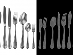 Classic Cutlery 12 Pieces COLLECTION 3D Model
