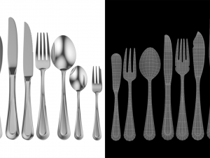 Classic Cutlery 12 Pieces COLLECTION 3D Model
