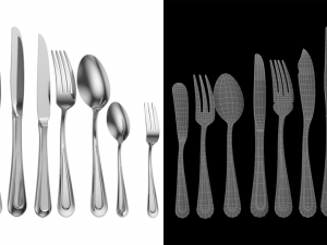 Classic Cutlery 12 Pieces COLLECTION 3D Model