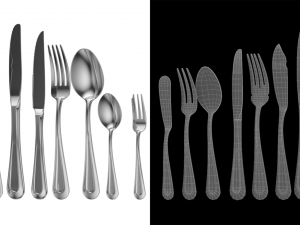 Classic Cutlery 12 Pieces COLLECTION 3D Model