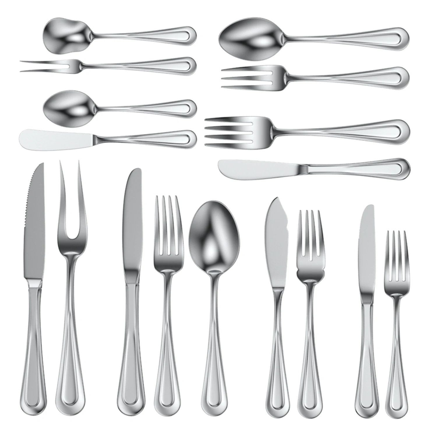 Classic Cutlery 17 Pieces COLLECTION 3D Model .c4d .max .obj .3ds .fbx .stl .blend 