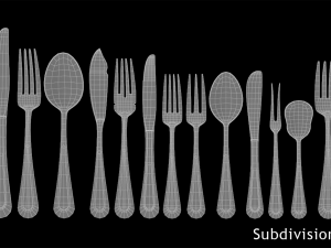 Classic Cutlery 17 Pieces COLLECTION 3D Model