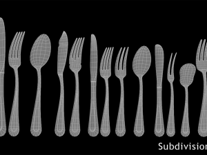 Classic Cutlery 17 Pieces COLLECTION 3D Model