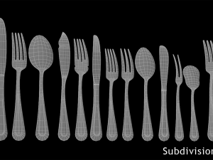 Classic Cutlery 17 Pieces COLLECTION 3D Model
