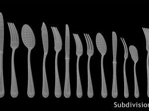 Classic Cutlery 17 Pieces COLLECTION 3D Model