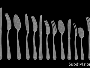 Classic Cutlery 17 Pieces COLLECTION 3D Model