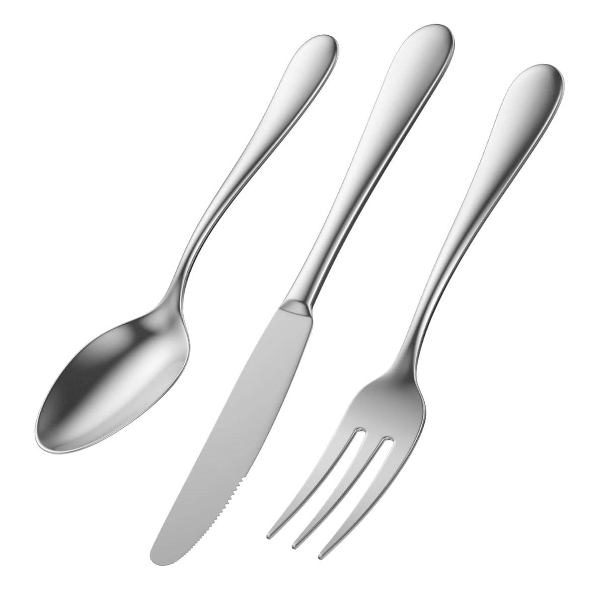 Dessert Knife Fork Spoon Generic Cutlery 3D Model .c4d .max .obj .3ds .fbx .stl .blend