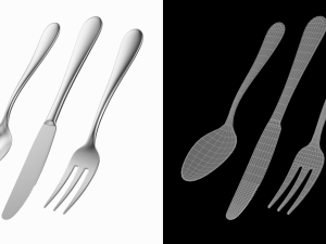 Dessert Knife Fork Spoon Generic Cutlery Modèle 3D