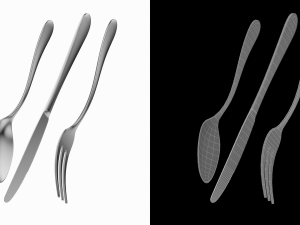 Dessert Knife Fork Spoon Generic Cutlery Modèle 3D