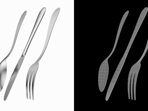 Dessert Knife Fork Spoon Generic Cutlery Modèle 3D