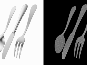 Dessert Knife Fork Spoon Generic Cutlery Modèle 3D