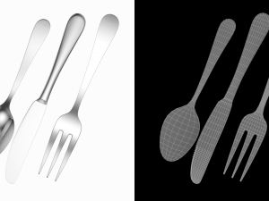 Dessert Knife Fork Spoon Generic Cutlery Modèle 3D