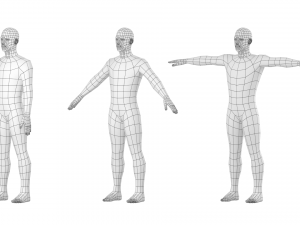 Natural Male in 3 Modeling Poses Base Mesh 3D Model