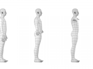 Natural Male in 3 Modeling Poses Base Mesh 3D Model