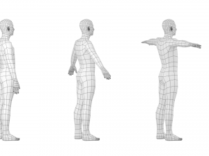 Natural Male in 3 Modeling Poses Base Mesh 3D Model