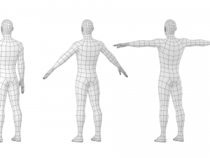 Natural Male in 3 Modeling Poses Base Mesh 3D Model