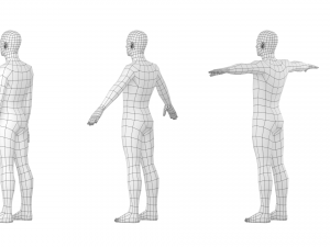 Natural Male in 3 Modeling Poses Base Mesh 3D Model
