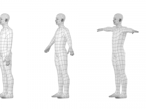 Natural Male in 3 Modeling Poses Base Mesh 3D Model