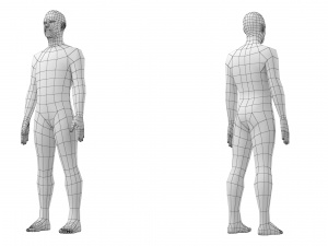 Natural Male in 3 Modeling Poses Base Mesh 3D Model
