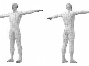 Natural Male in 3 Modeling Poses Base Mesh 3D Model