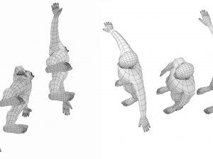 Natural Male in 3 Modeling Poses Base Mesh 3D Model