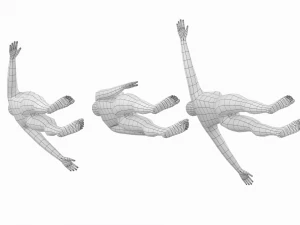 Femmina naturale in 3 pose modellanti Maglia base Modello 3D