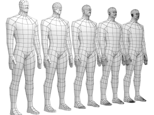 Hero Male in Rest Pose in 5 Topologies Modelo 3D