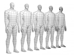 Hero Male in Rest Pose in 5 Topologies 3D Model