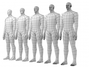 Hero Male in Rest Pose in 5 Topologies Modelo 3D