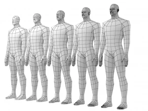 Hero Male in Rest Pose in 5 Topologies 3D Model