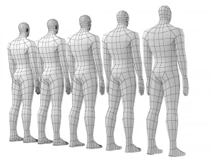 Hero Male in Rest Pose in 5 Topologies 3D Model