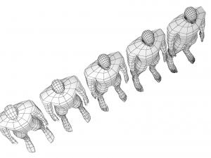 Hero Male in Rest Pose in 5 Topologies Modelo 3D