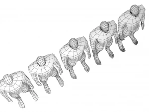 Hero Male in Rest Pose in 5 Topologies 3D Model