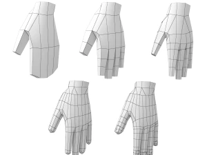 Hero Male in Rest Pose in 5 Topologies 3D Model