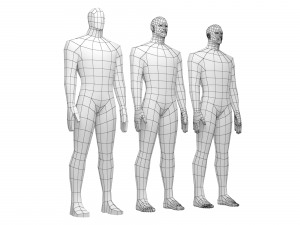 Hero Male in Rest Pose in 3 Topologies 3D Модель