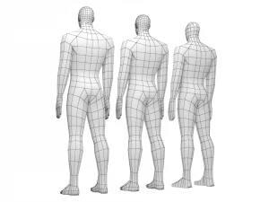 Hero Male in Rest Pose in 3 Topologies 3D Model
