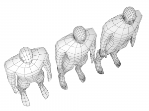 Hero Male in Rest Pose in 3 Topologies 3D Модель
