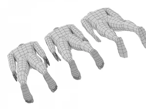 Hero Male in Rest Pose in 3 Topologies 3D Model