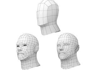 Hero Male in Rest Pose in 3 Topologies 3D Model