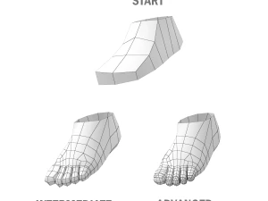 Hero Male in Rest Pose in 3 Topologies 3D Model