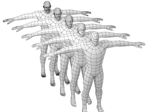 Hero Male in T-Pose in 5 Topologies Modelo 3D