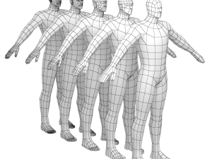 Hero Male in A-Pose in 5 Topologies Modelo 3D
