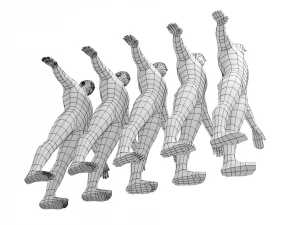 Hero Male in A-Pose in 5 Topologies 3D Model