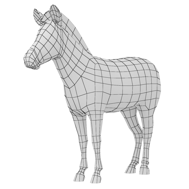 Zebra Animal Base Mesh 3Dモデル .c4d .max .obj .3ds .fbx .stl .blend 