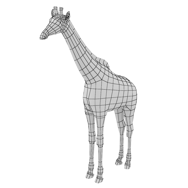 Giraffe Animal Base Mesh Modello 3D .c4d .max .obj .3ds .fbx .stl .blend 