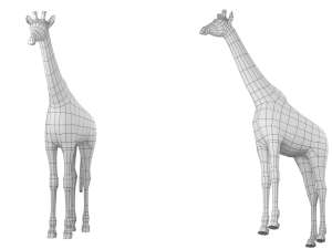Giraffe Animal Base Mesh Modello 3D