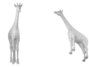 Giraffe Animal Base Mesh Modello 3D